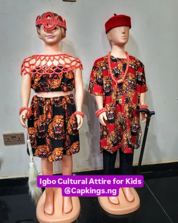Isiagu Igbo Traditional Attire for boys and girls cultural day in school.If you need igbo tradi